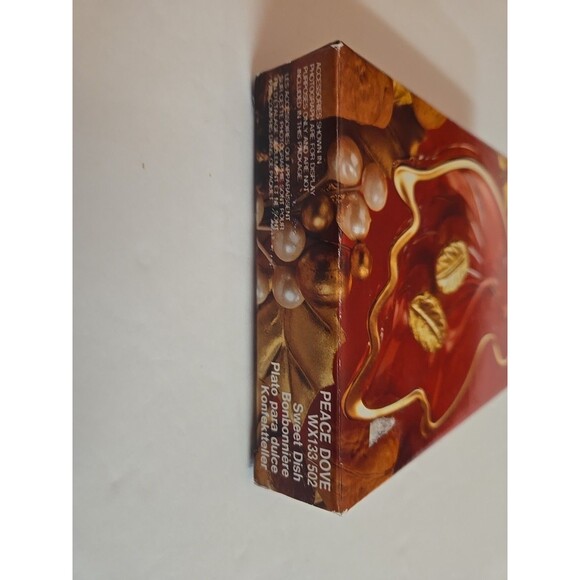 Vintage Home Beautiful Peace Dove Gold Rimmed Sweets Dish Original Box Holiday - Picture 2 of 7